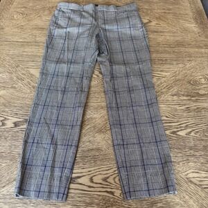 Banana Republic Sloan Fit Glen Plaid Dress Pants Blue Grey Check Size 6 Slim